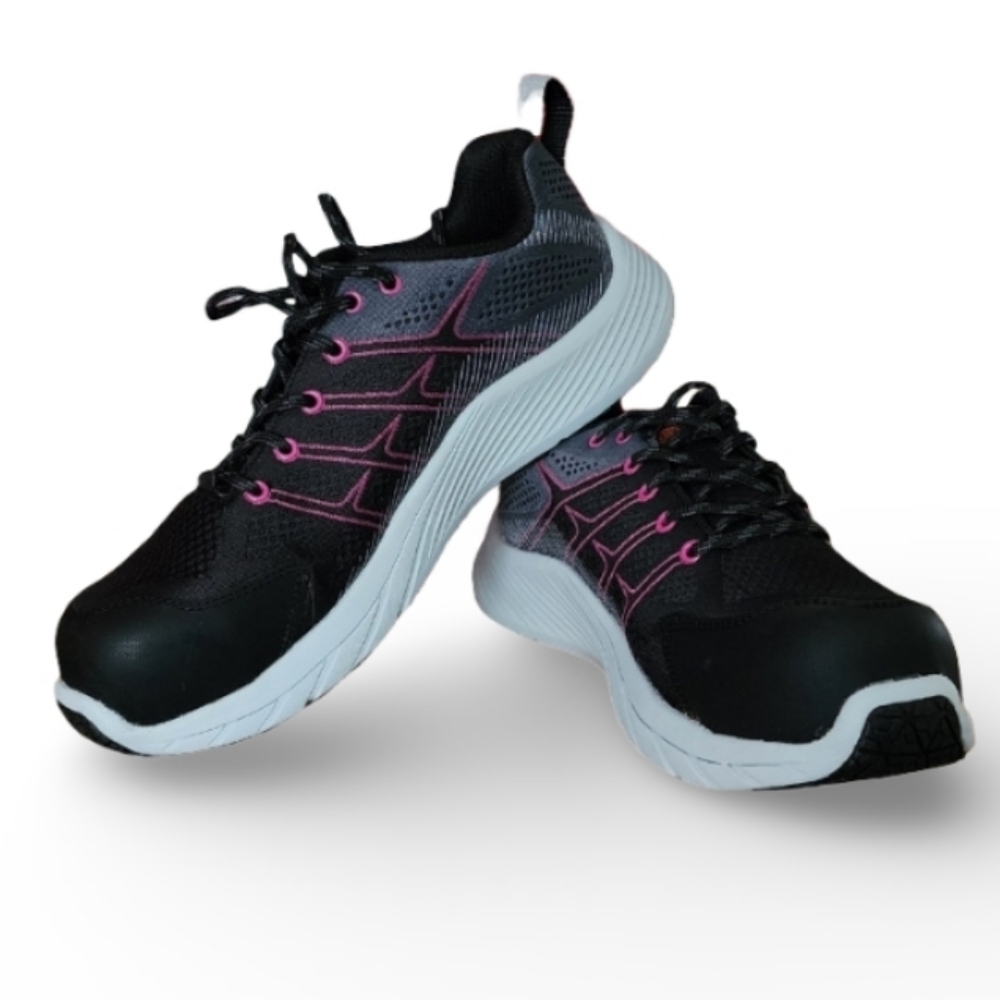 Merrell Moab Flight CF Work Shoes Black Fuchsia Women's 9 Composite Toe Oil Slip